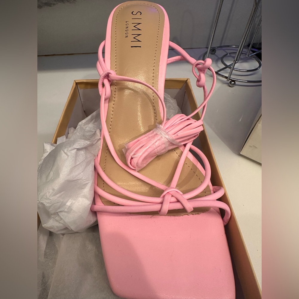 SIMMI Pink Strappy Heels